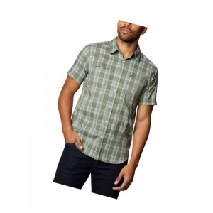 Columbia Thirty Mile Ledge Short Sleeve Gömlek Erkek Gri Yeşil | 04761-DFMY