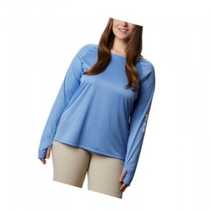 Columbia Tidal Heather Plus Size Kapşonlu Kadın Mavi Beyaz | 69047-OXAU