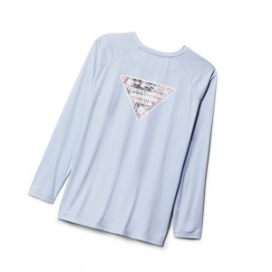 Columbia Tidal PFG Printed Triangle Long Sleeve Plus Size Sweatshirt Kadın Gri | 51829-SYHM