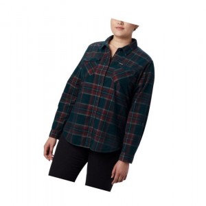 Columbia Times Two Corduroy Long Sleeve Plus Size Gömlek Kadın Mavi | 52936-TQKB
