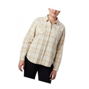 Columbia Times Two Corduroy Long Sleeve Plus Size Gömlek Kadın Krema | 48596-HKSQ