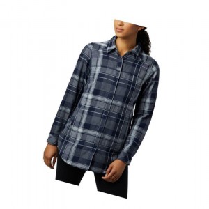 Columbia Times Two Long Sleeve Tunic Gömlek Kadın Lacivert | 28430-LFVZ