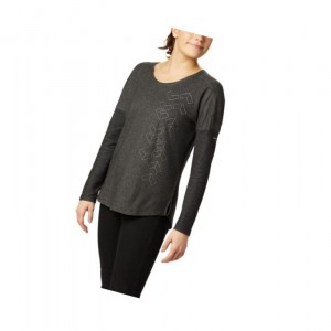 Columbia Times Two Novelty Knit Long Sleeve Sweatshirt Kadın Siyah | 57348-YMHF