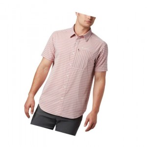 Columbia Twisted Creek II Short Sleeve Gömlek Erkek Kırmızı | 25047-MWKI