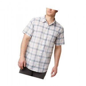Columbia Under Exposure Yarn-Dye Short Sleeve Gömlek Erkek Beyaz Kahverengi | 93504-LWCT