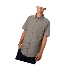 Columbia Under Exposure Yarn Dye Short Sleeve Big Gömlek Erkek Gri | 74138-YHGK