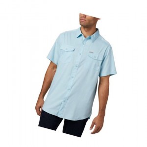 Columbia Utilizer II Solid Short Sleeve Gömlek Erkek Mavi | 78139-PKQO