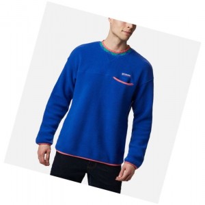 Columbia Wapitoo Fleece Sweatshirt Erkek Mavi Açık Pembe | 94761-QTPH