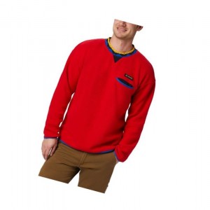 Columbia Wapitoo Fleece Sweatshirt Erkek Mavi Kırmızı Siyah | 17389-KCJG