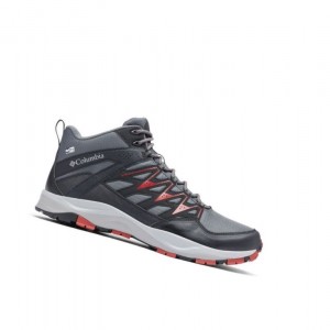 Columbia Wayfinder Mid OutDry Yürüyüş Botu Erkek Koyu Gri Kırmızı | 71534-THLE