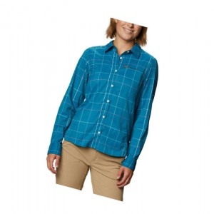 Columbia Willow Orchard Lite Long Sleeve Gömlek Kadın Mavi | 95403-JYSK