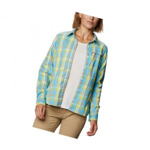 Columbia Willow Orchard Lite Long Sleeve Gömlek Kadın Mavi | 47256-ZKFP