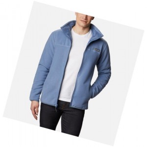 Columbia Winter Pass Full Zip Fleece Mont Erkek Gri Mavi | 69350-YJZM