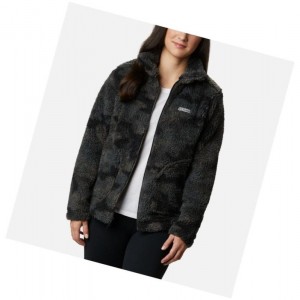 Columbia Winter Pass Sherpa Full Zip Mont Kadın Siyah Camo | 61290-ZFRE