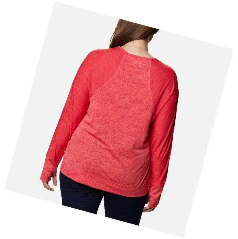 Columbia Adventura Hiking Long Sleeve Plus Size Sweatshirt Kadın Açık Pembe Camo | 51274-MRWL
