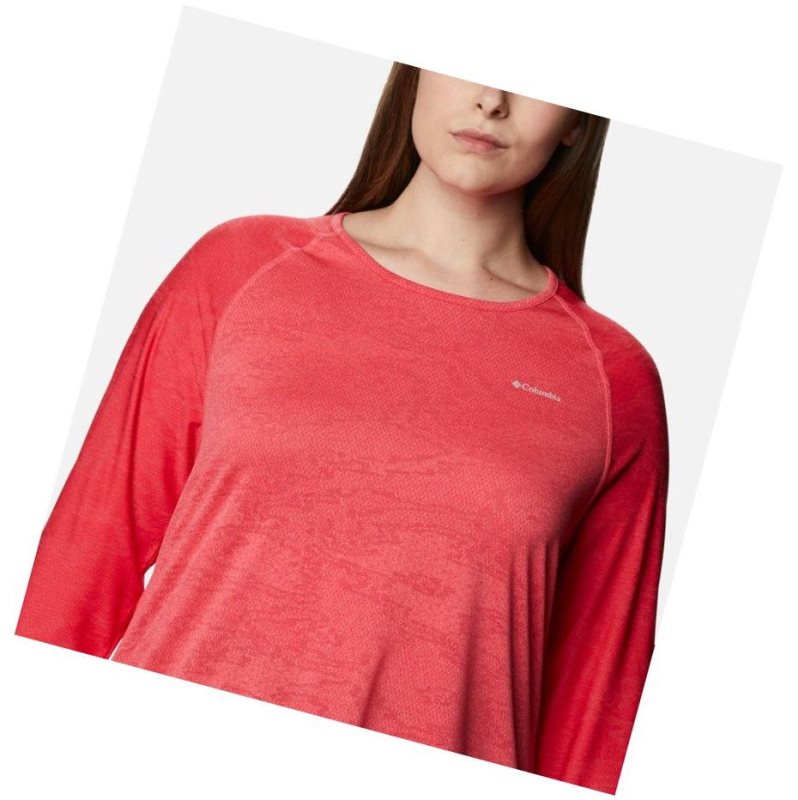 Columbia Adventura Hiking Long Sleeve Plus Size Sweatshirt Kadın Açık Pembe Camo | 51274-MRWL