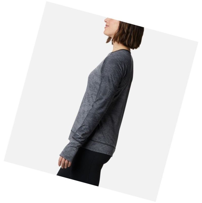 Columbia Adventura Hiking Long Sleeve Sweatshirt Kadın Siyah Camo | 97138-SZCO