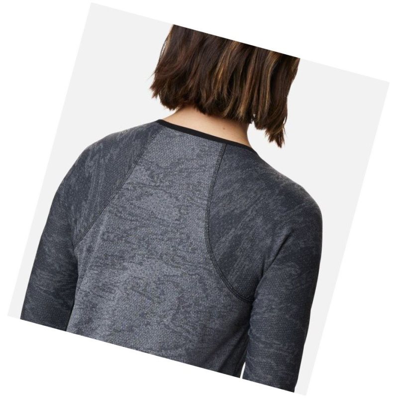 Columbia Adventura Hiking Long Sleeve Sweatshirt Kadın Siyah Camo | 97138-SZCO