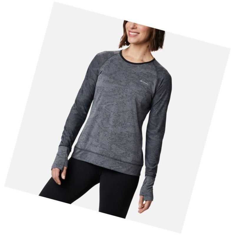 Columbia Adventura Hiking Long Sleeve Sweatshirt Kadın Siyah Camo | 97138-SZCO
