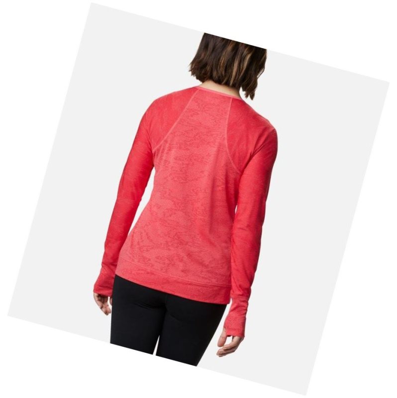 Columbia Adventura Hiking Long Sleeve Sweatshirt Kadın Açık Pembe Camo | 74086-DRPA