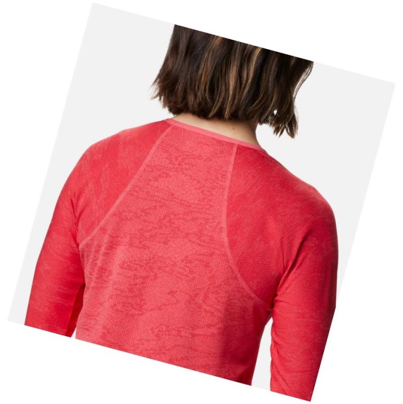 Columbia Adventura Hiking Long Sleeve Sweatshirt Kadın Açık Pembe Camo | 74086-DRPA