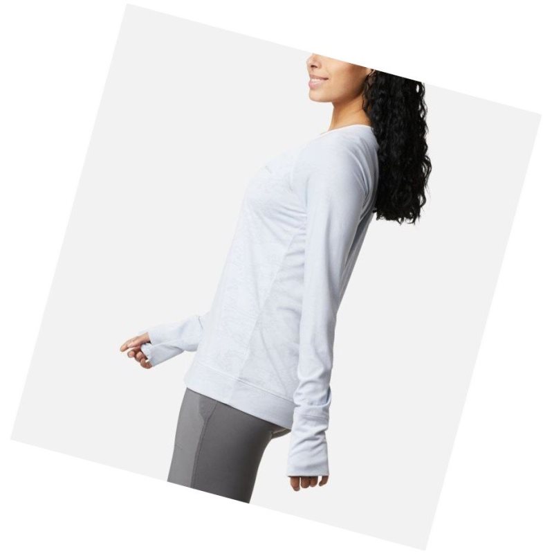 Columbia Adventura Hiking Long Sleeve Sweatshirt Kadın Beyaz Camo | 30768-MBHI