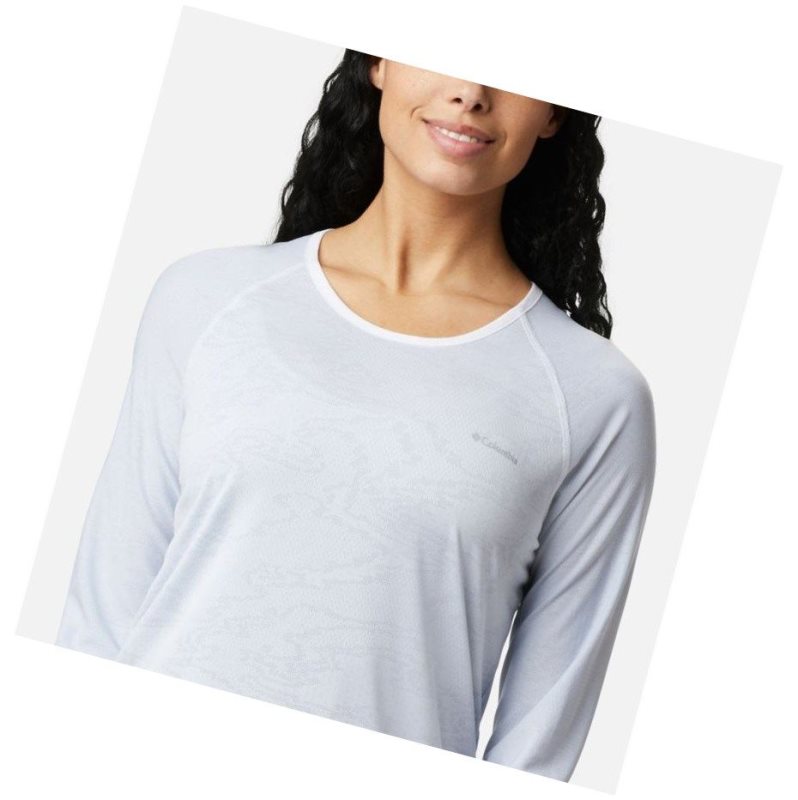 Columbia Adventura Hiking Long Sleeve Sweatshirt Kadın Beyaz Camo | 30768-MBHI