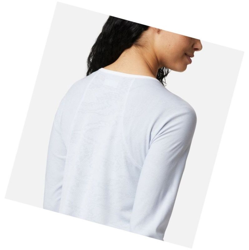 Columbia Adventura Hiking Long Sleeve Sweatshirt Kadın Beyaz Camo | 30768-MBHI