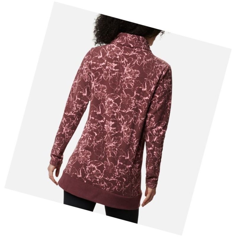 Columbia Ali Peak Fleece Tunic Sweatshirt Kadın Bordo | 45906-AGNR