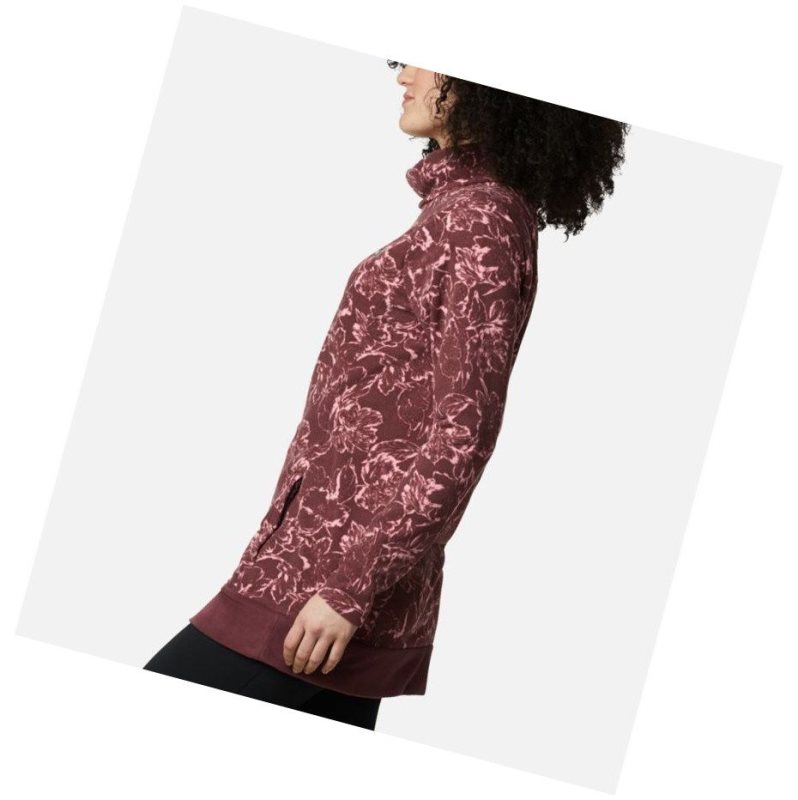 Columbia Ali Peak Fleece Tunic Sweatshirt Kadın Bordo | 45906-AGNR