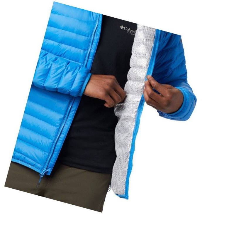 Columbia Alpha Trail Hooded Down Mont Erkek Mavi Mavi | 30486-NCDF