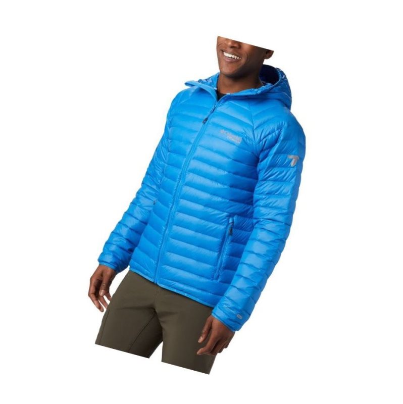 Columbia Alpha Trail Hooded Down Mont Erkek Mavi Mavi | 30486-NCDF