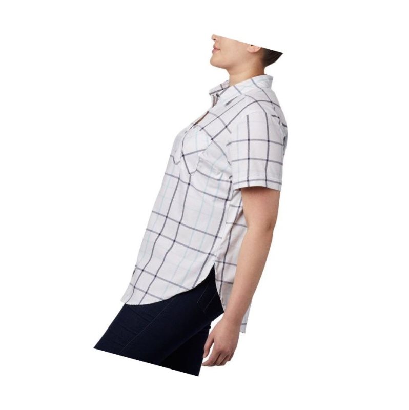 Columbia Anytime Casual Stretch Short Sleeve Plus Size Gömlek Kadın Mavi Renkli | 98716-ZGKM