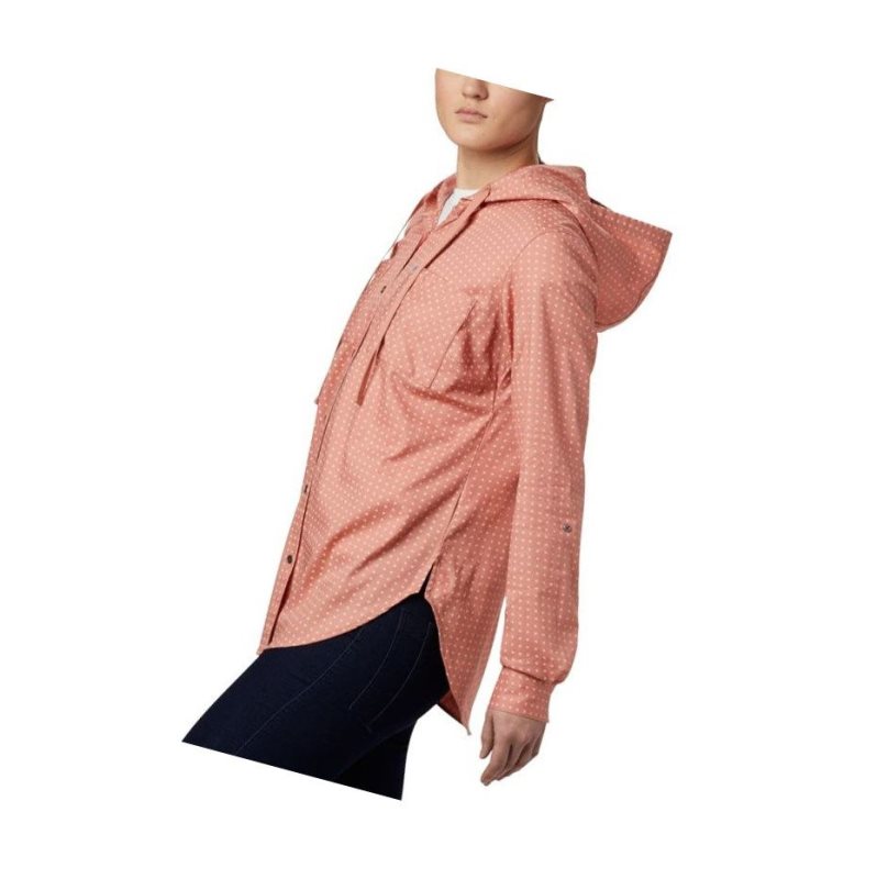 Columbia Anytime Stretch Hooded Long Sleeve Gömlek Kadın Turuncu | 83560-CSDO