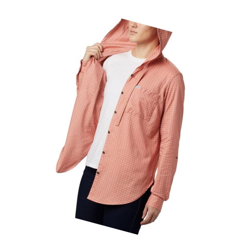 Columbia Anytime Stretch Hooded Long Sleeve Gömlek Kadın Turuncu | 83560-CSDO