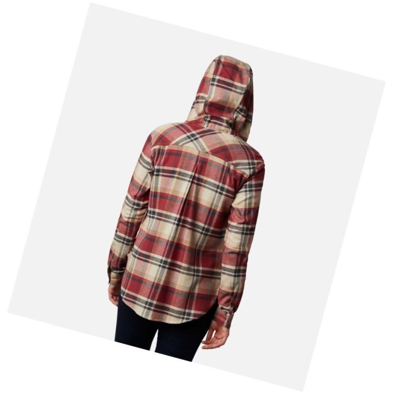 Columbia Anytime Stretch Hooded Long Sleeve Gömlek Kadın Kırmızı Renkli | 79235-OJDS