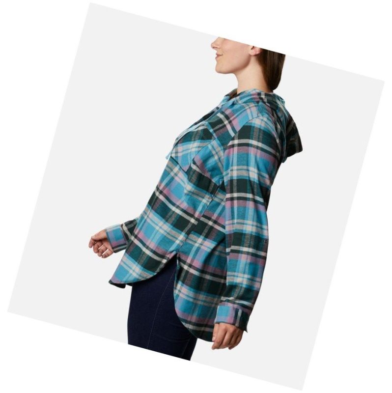 Columbia Anytime Stretch Hooded Long Sleeve Plus Size Gömlek Kadın Renkli | 74132-FSOP