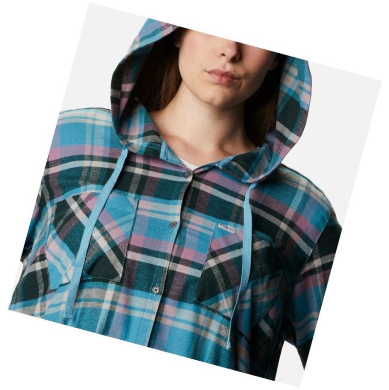 Columbia Anytime Stretch Hooded Long Sleeve Plus Size Gömlek Kadın Renkli | 74132-FSOP