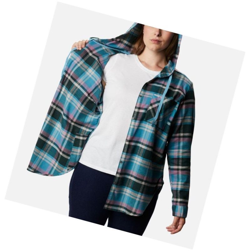 Columbia Anytime Stretch Hooded Long Sleeve Plus Size Gömlek Kadın Renkli | 74132-FSOP