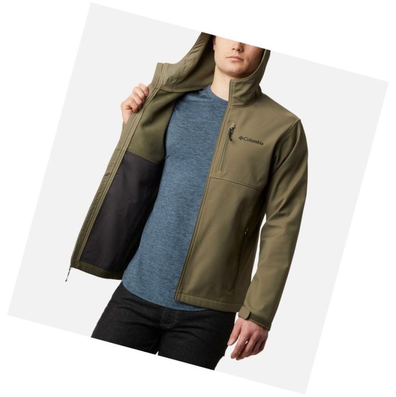 Columbia Ascender Hooded Softshell Mont Erkek Gri Yeşil | 48076-PONC
