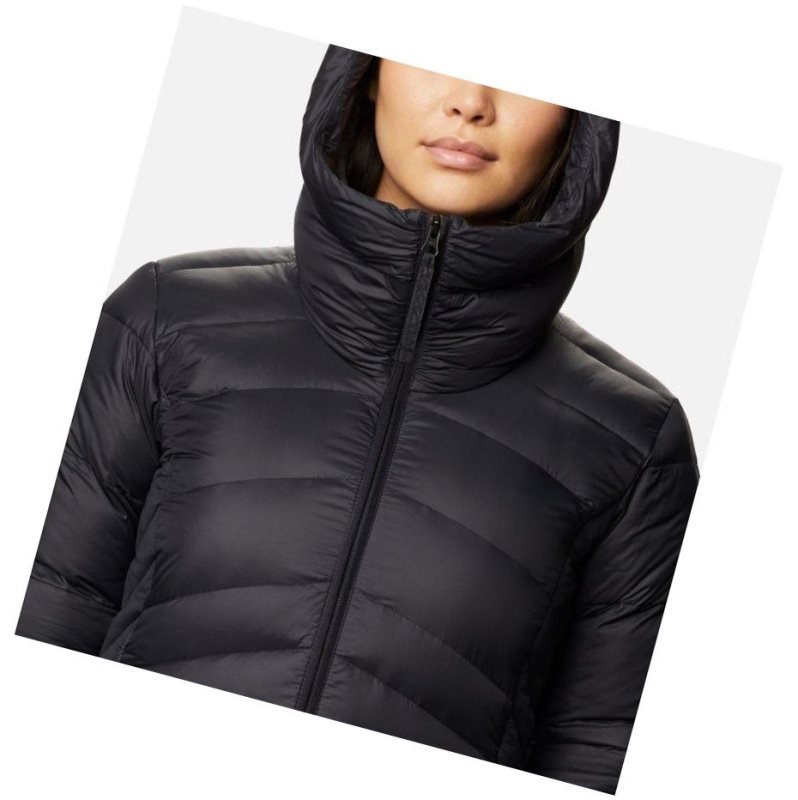 Columbia Autumn Park Down Hooded Mont Kadın Siyah | 81594-DIVF
