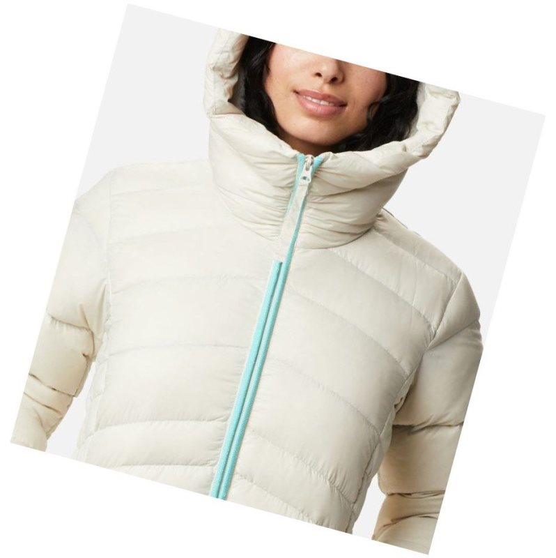 Columbia Autumn Park Down Hooded Mont Kadın Krema | 47521-WMZF