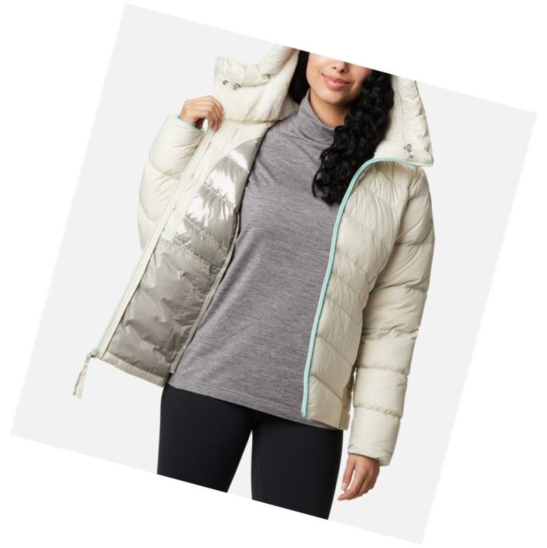 Columbia Autumn Park Down Hooded Mont Kadın Krema | 47521-WMZF
