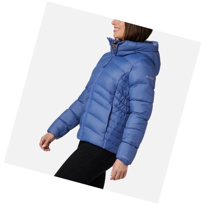 Columbia Autumn Park Down Hooded Mont Kadın Mavi | 93784-RIAE