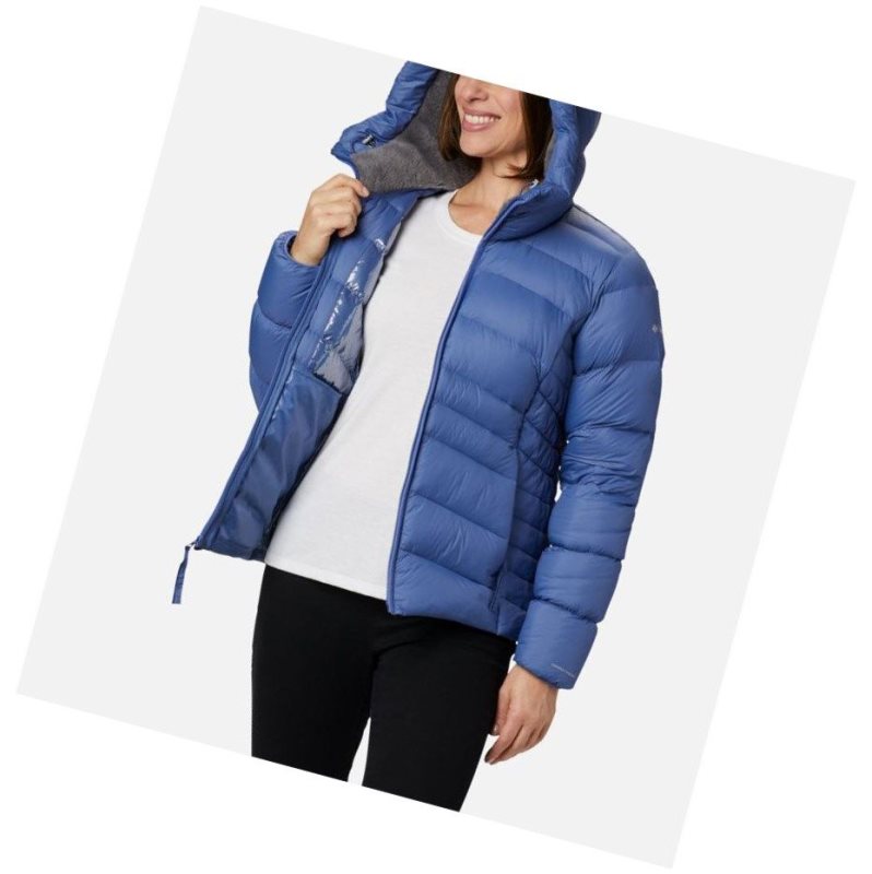 Columbia Autumn Park Down Hooded Mont Kadın Mavi | 93784-RIAE