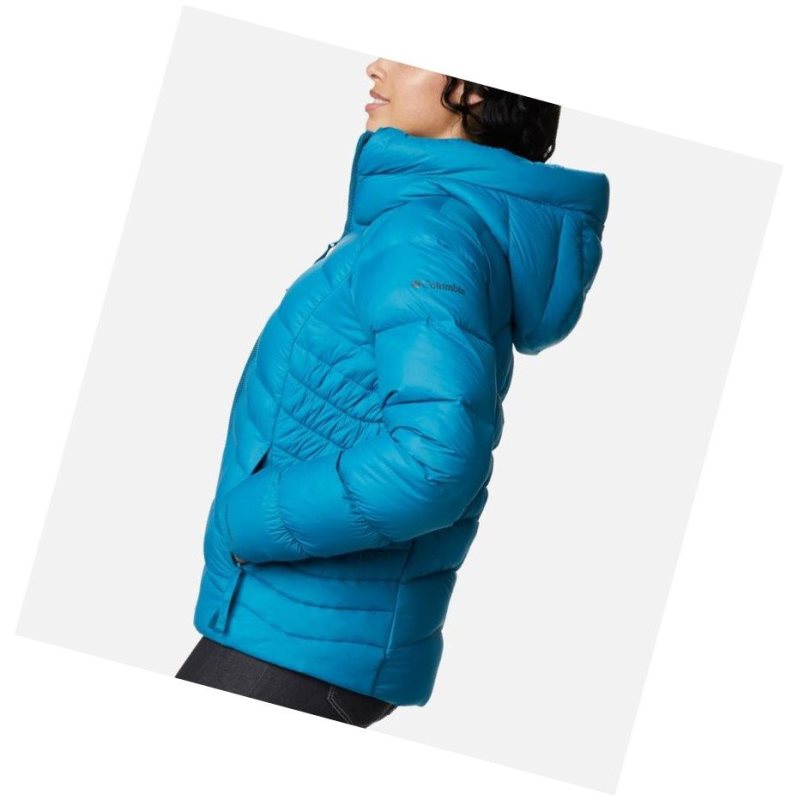 Columbia Autumn Park Down Hooded Mont Kadın Mavi | 93268-YRWI
