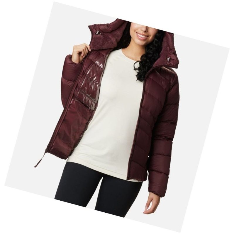 Columbia Autumn Park Down Hooded Mont Kadın Bordo | 14928-YDZF