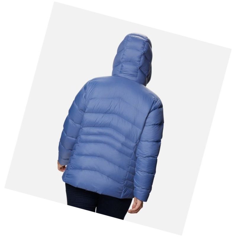 Columbia Autumn Park Down Hooded Plus Size Mont Kadın Mavi | 80427-NFVH