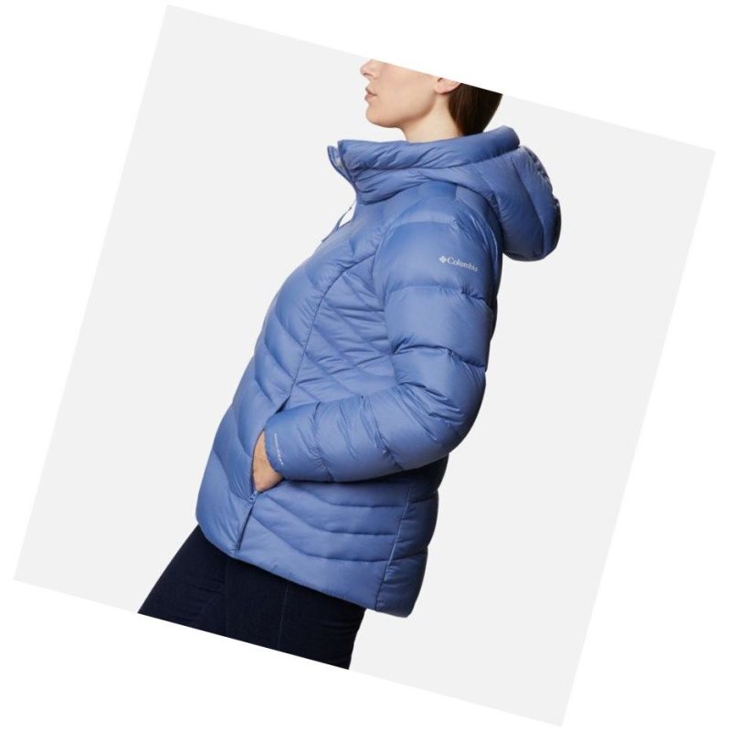 Columbia Autumn Park Down Hooded Plus Size Mont Kadın Mavi | 80427-NFVH