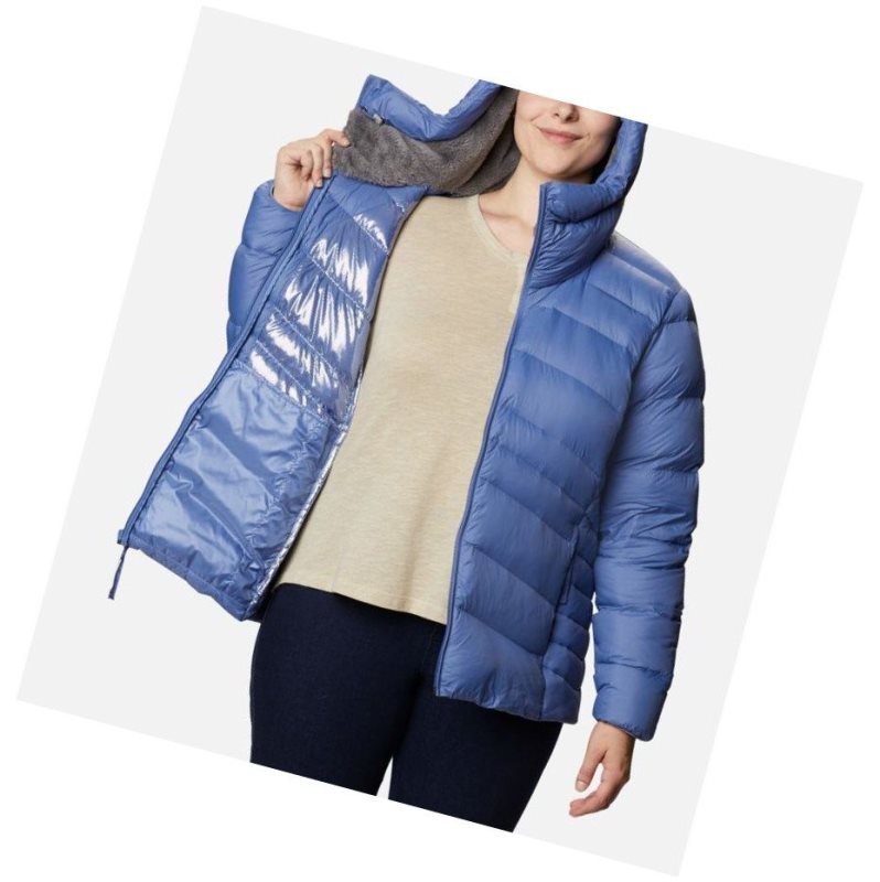 Columbia Autumn Park Down Hooded Plus Size Mont Kadın Mavi | 80427-NFVH